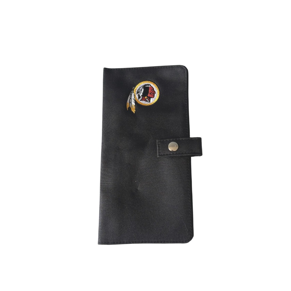 Vintage Washington Redskins NFL Long Wallet Black‎ Canvas Embroidered Logo KC